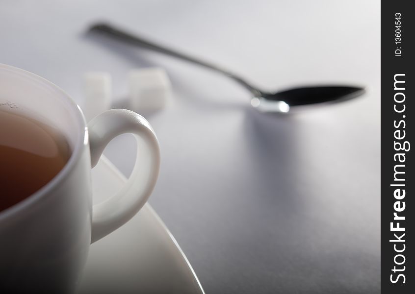 Tea on the background of a spoon. Tea on the background of a spoon