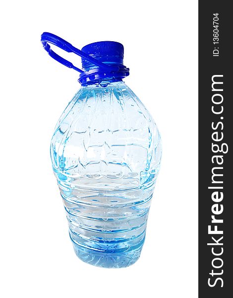 Bottle with clear water isolated on white