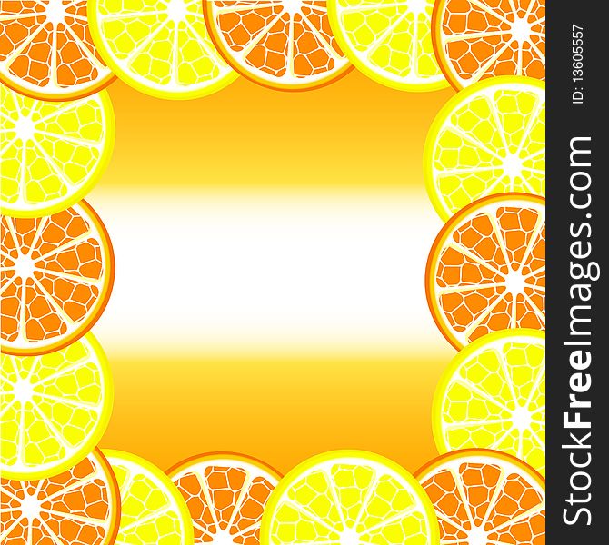 vector illustration of a citrus frame