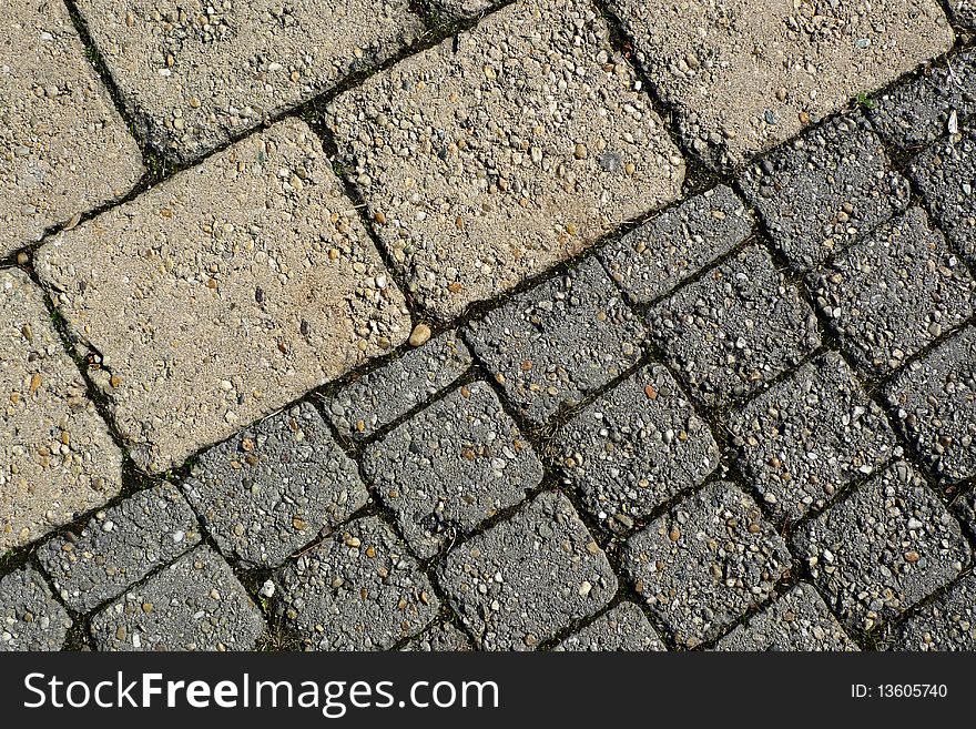 Street paved with stones turin