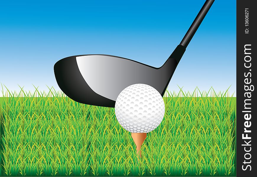 Vector illustration of a golf scene. Vector illustration of a golf scene