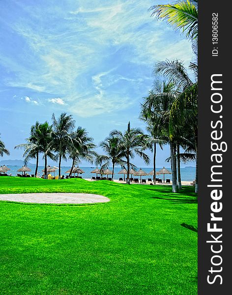 Seaside Golf Course, shooting at the China International Travel Sanya, Hainan Island, three,