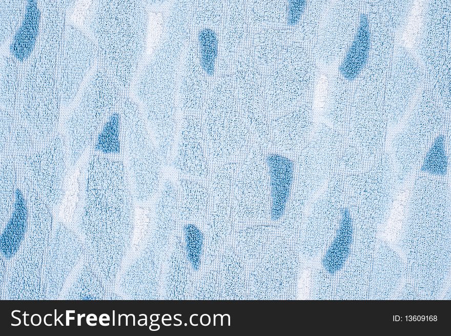 Blue towel background, close up