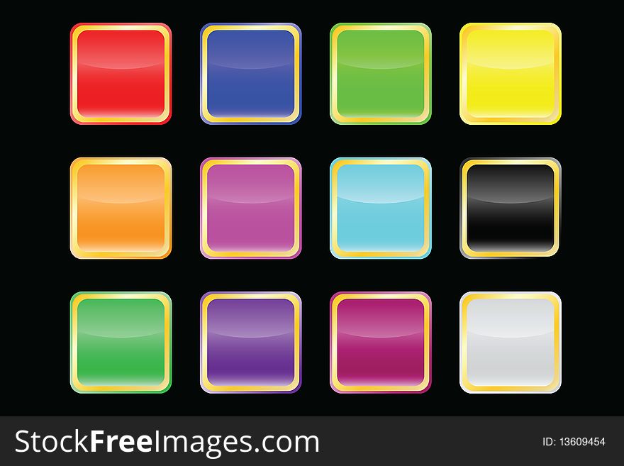 Vector popular color buttons for internet