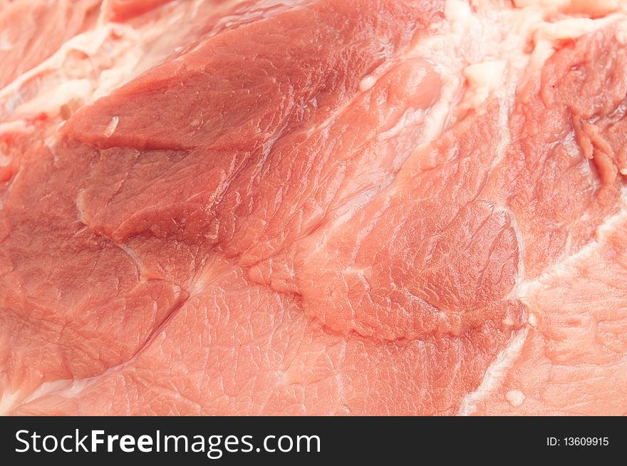 Red raw meat of a pig