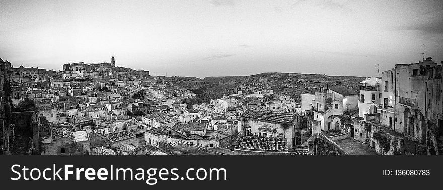 Black And White, Town, City, Monochrome Photography