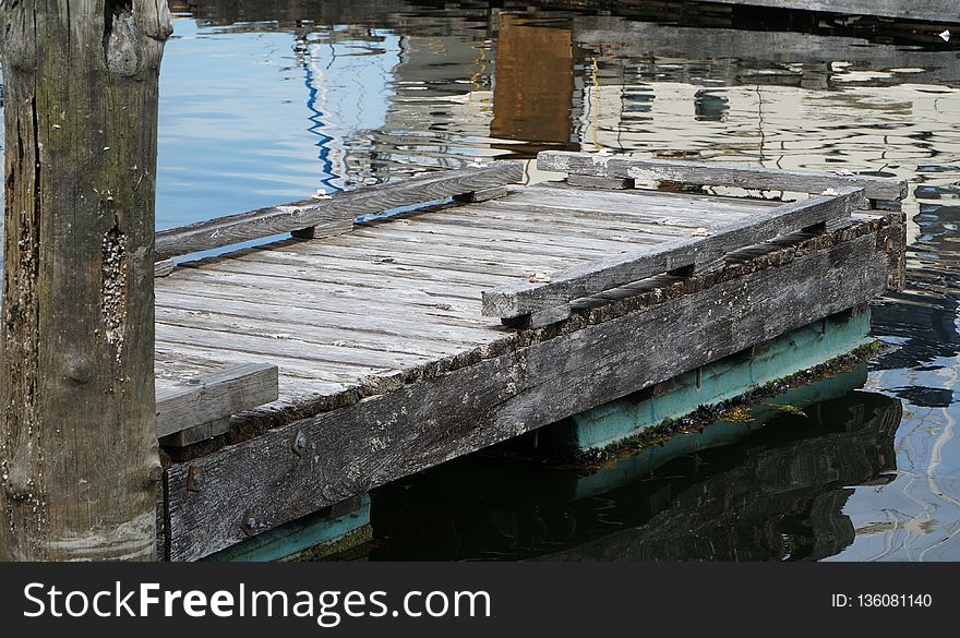 Water, Reflection, Dock, Wood