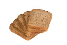 Cut Bread On White Royalty Free Stock Photo