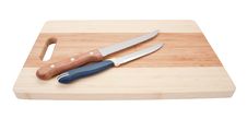 Knifes Over Cutting Board Stock Photography Knifes Over Cutting Board Stock Photography