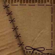 Old Cardboard Background For Design With Rope Royalty Free Stock Images Old Cardboard Background For Design With Rope Royalty Free Stock Images