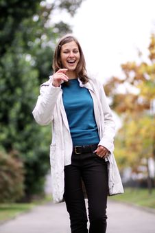 Woman In Autumn Park Stock Photos Woman In Autumn Park Stock Photos