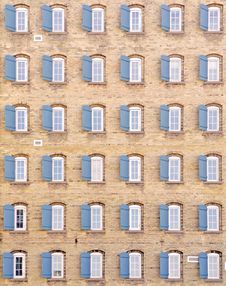 Thirty-six Windows On Vintage Building Stock Images