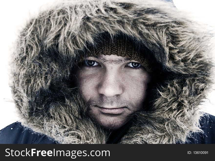 Guy in winter hood