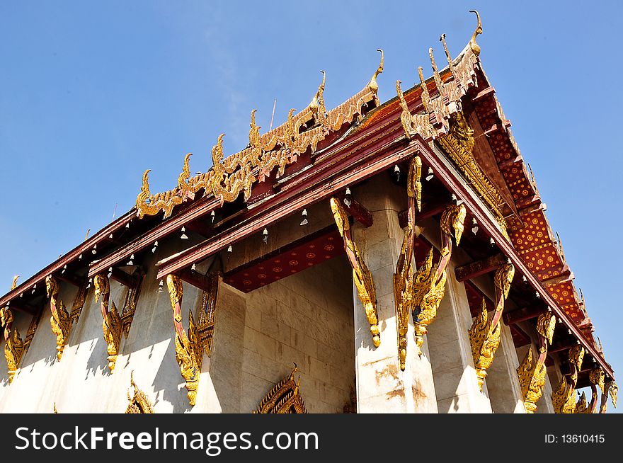 Thai temple with blue sky. Thai temple with blue sky