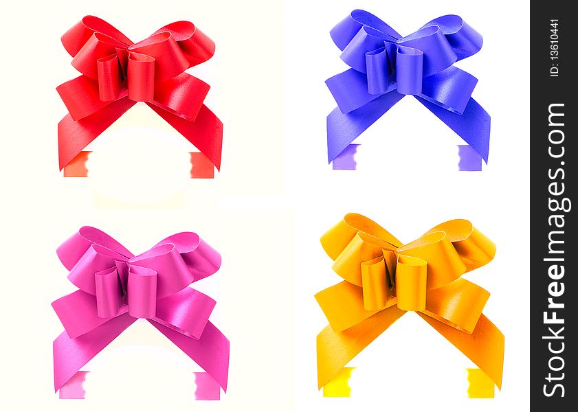 Set of colorful ribbons isolated