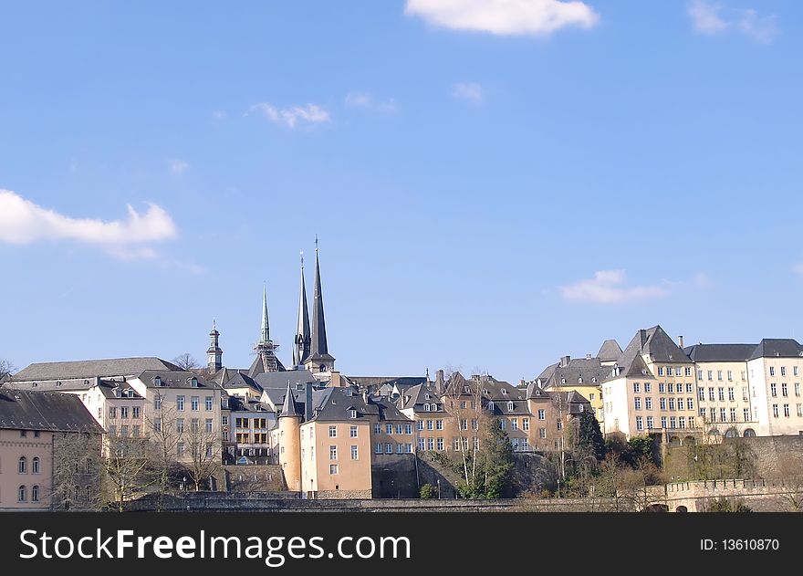 Panoramic aerial view of Luxembourg. Panoramic aerial view of Luxembourg