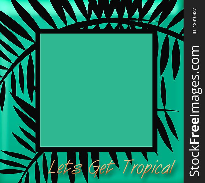 Tropic palm pattern on scrapbook frame illustration. Tropic palm pattern on scrapbook frame illustration