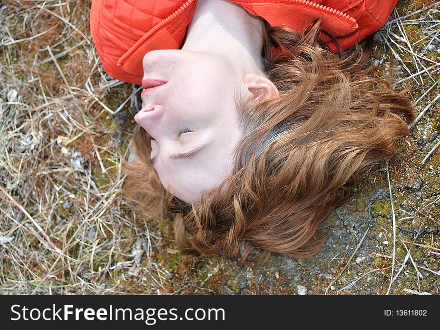 Woman On Lawn