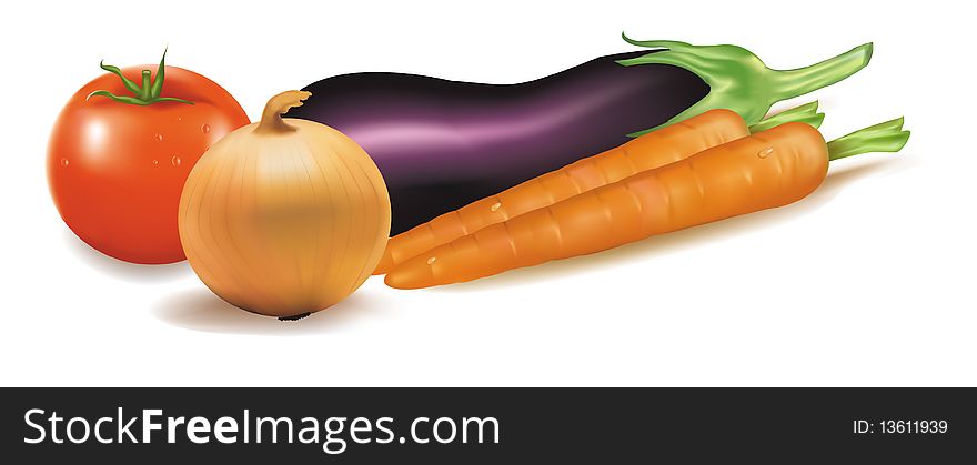 Photo-realistic . The colorful group of vegetables.
