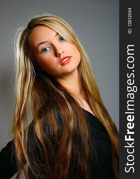 Beautiful stylish blonde; studio shot