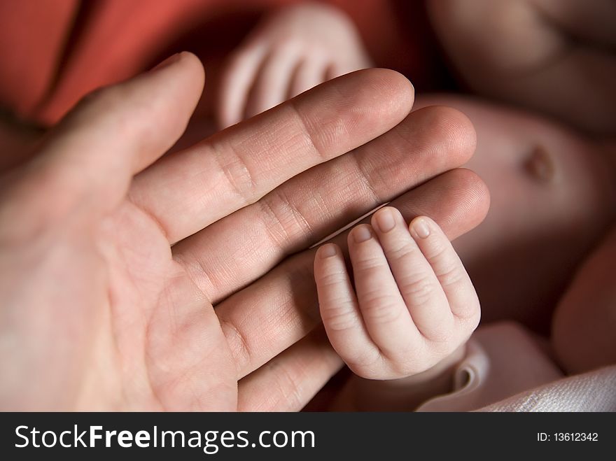 Child hand holding fatherÂ´s hand. Child hand holding fatherÂ´s hand.