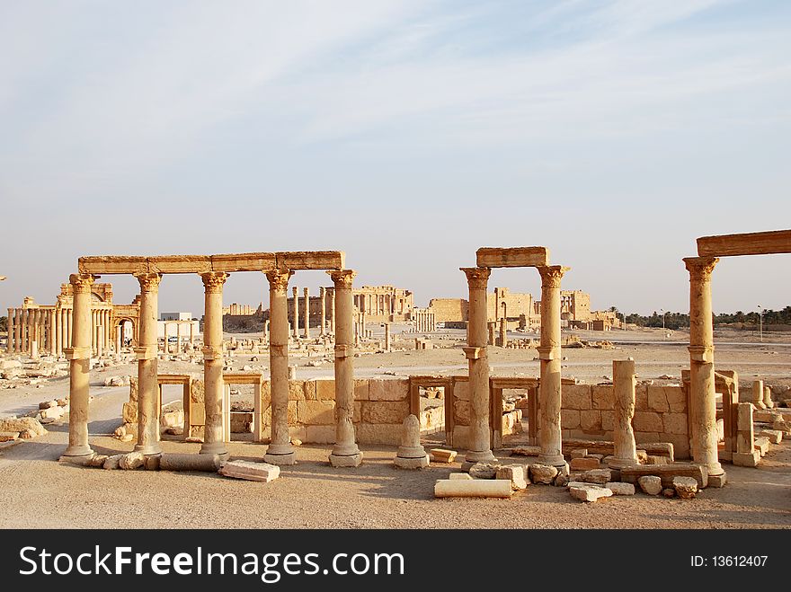 Syria Palmyra archaeology column ruin ancient. Syria Palmyra archaeology column ruin ancient