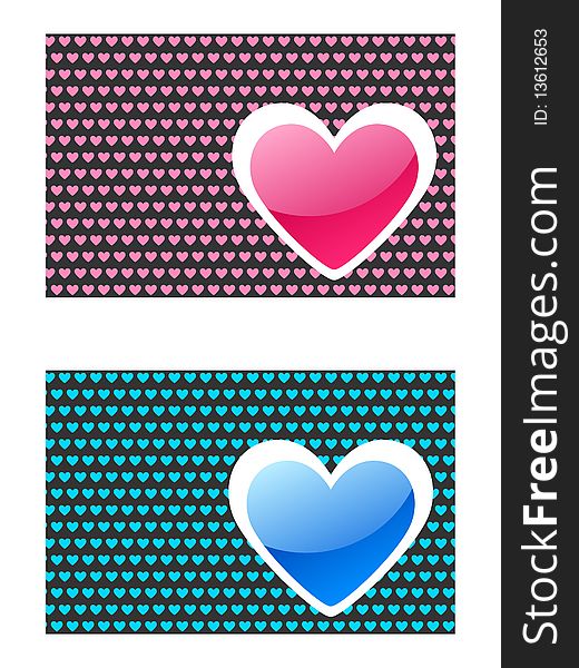 Vector heart. Abstract emblem with pattern