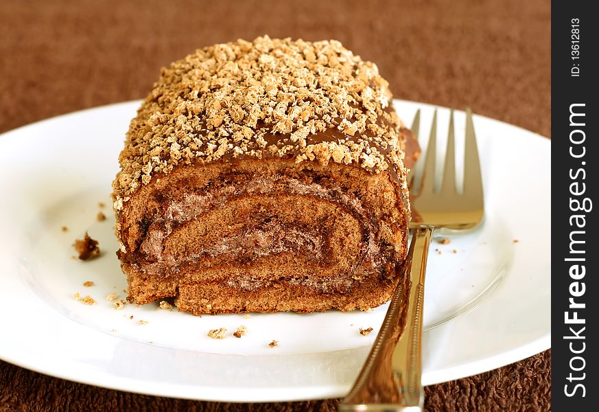 chocolate cake on plate