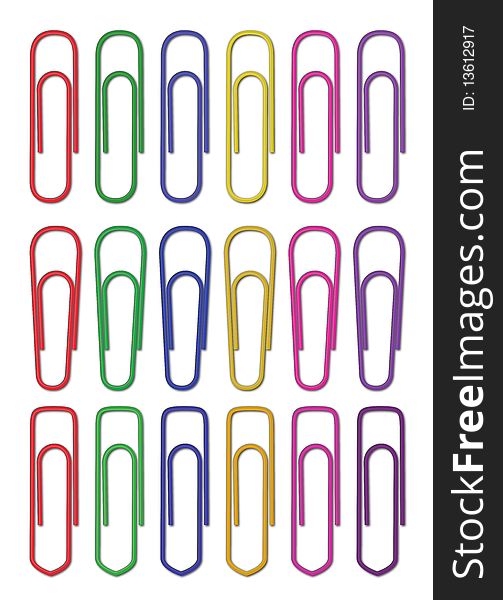 Paper clips in white background