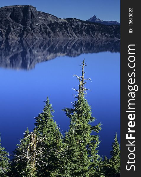 Calm water at Crater Lake National Park in Oregon. Calm water at Crater Lake National Park in Oregon