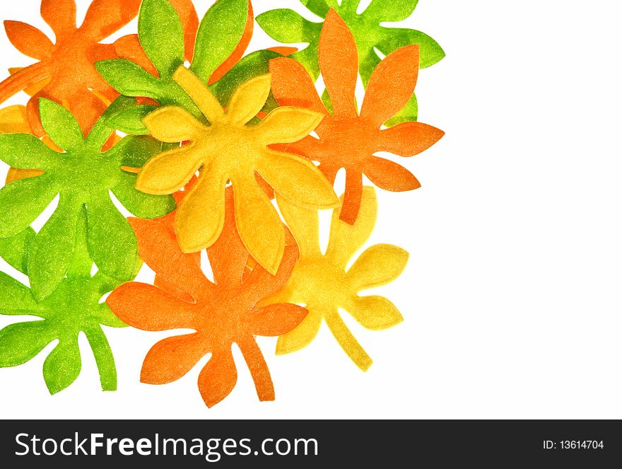 Autumn artificial leaves as a decoration for holidays