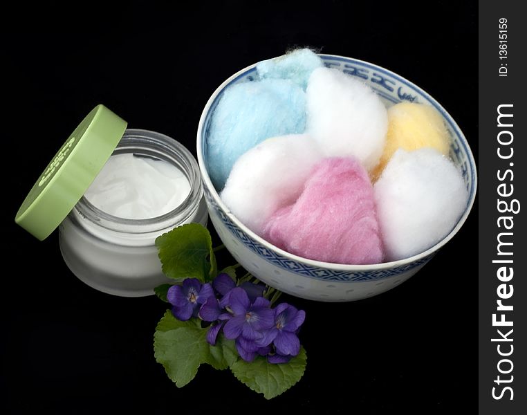 Range of creams and accessories for personal care. Range of creams and accessories for personal care