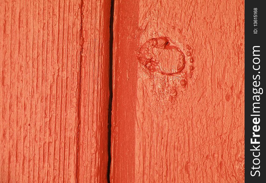 Red Painted Wooden Surface