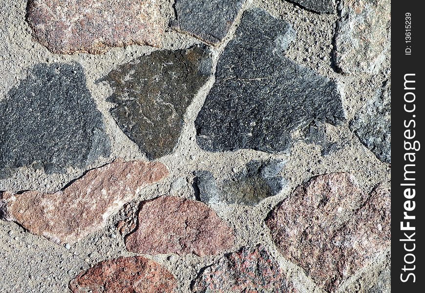 Various stones pavement at the squere