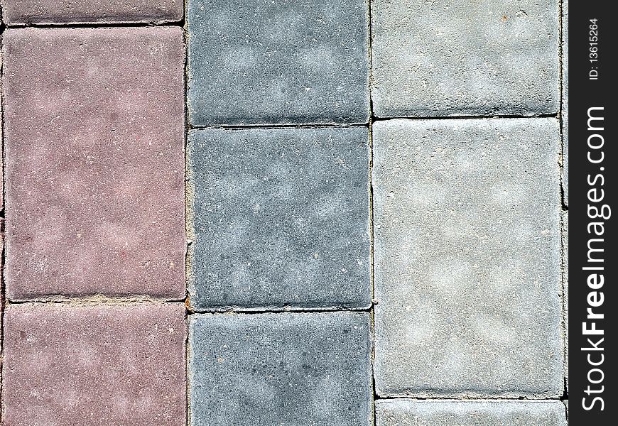 Colorful bricks pavement suitable as backgeound