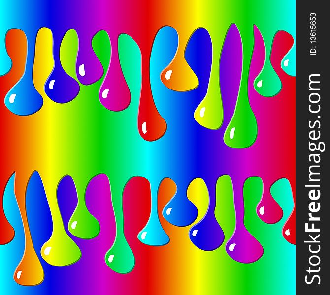 Graphic Illustration of Seamless Rainbow Paint Pattern
