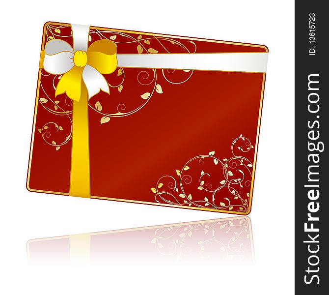 Gift card with floral decorations. Illustration in vector