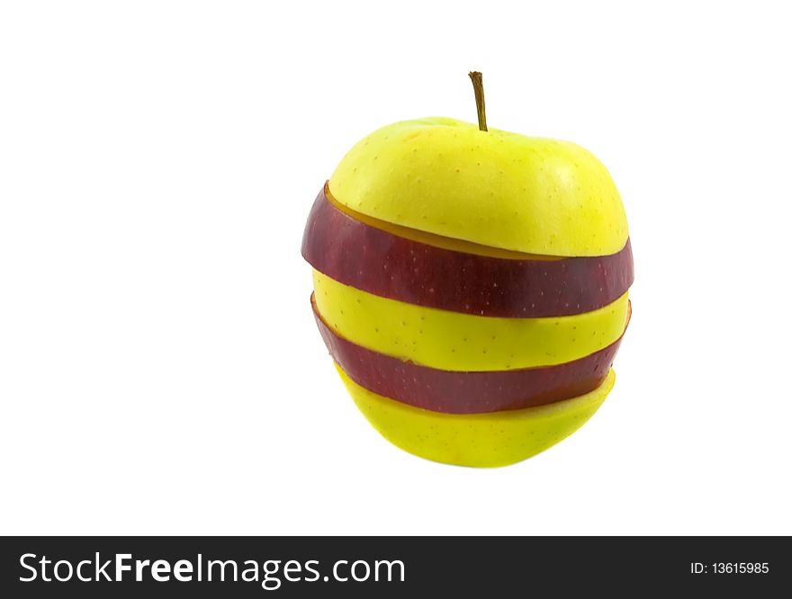 Sliced apple isolated on the white background