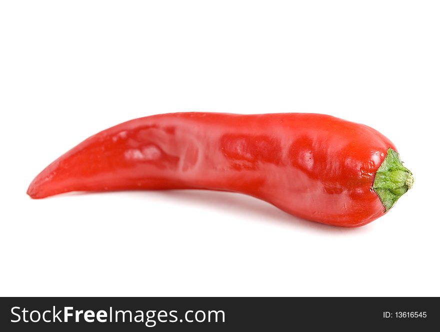 This is a bitter, red peppers on a white background
