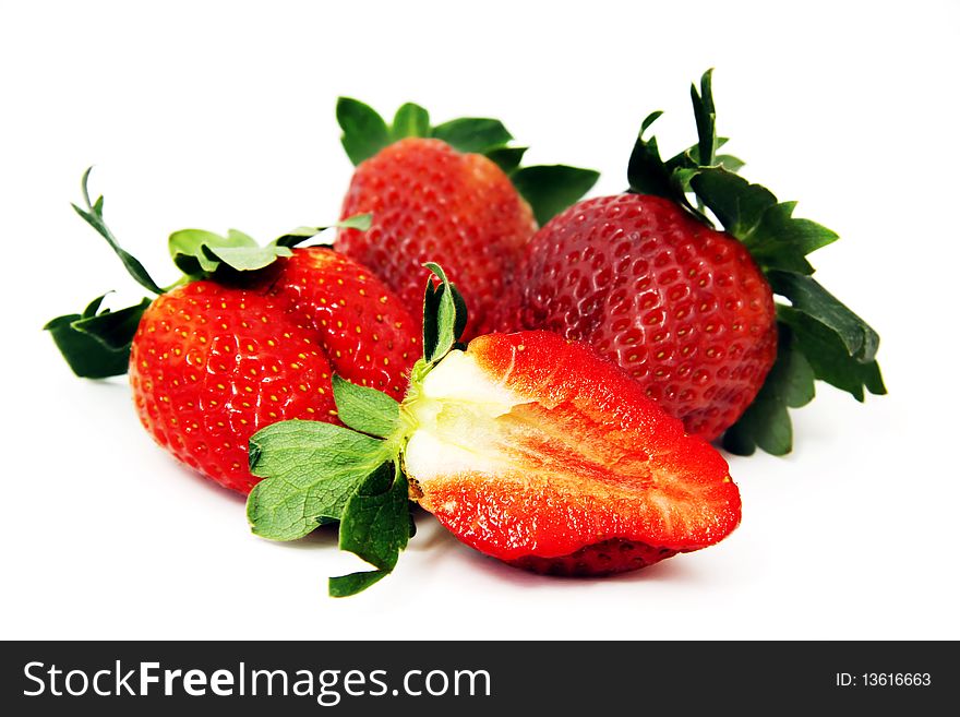 Fresh strawberry fruit isolated on white. Fresh strawberry fruit isolated on white