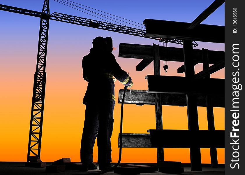 Silhouette Of The Worker