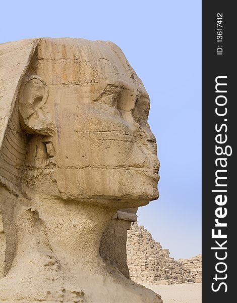 The stone face of the Sphinx