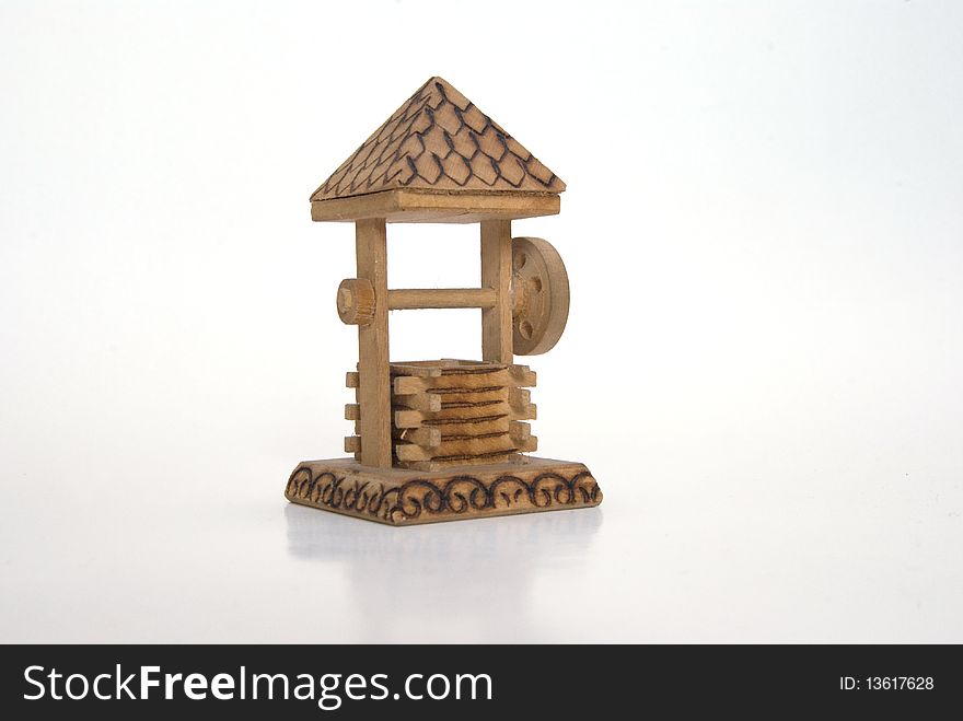 A tiny, handmaded well, from wood.
