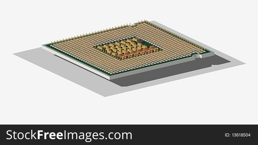 This abstract microprocessor is drawn by means of a special engineering software. This abstract microprocessor is drawn by means of a special engineering software