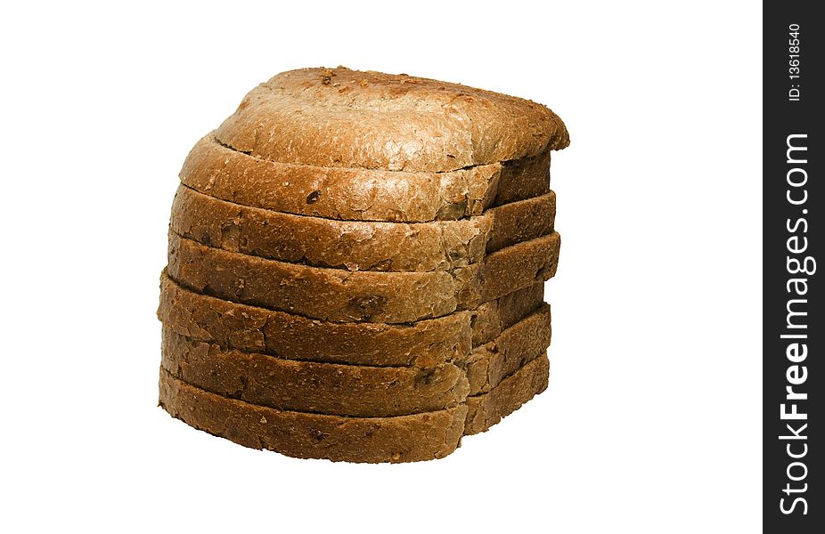 Bread full sliced isolated on a white background