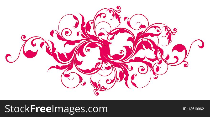 Illustration drawing of beautiful red flower pattern