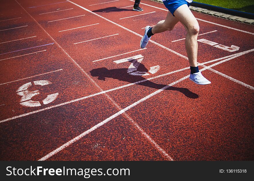 Athlete on running track