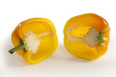 Ellow Paprika Cut In Half Royalty Free Stock Image Ellow Paprika Cut In Half Royalty Free Stock Image