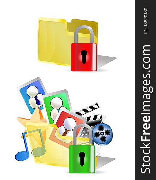 Lock and unlock folder Web and Internet Icons for your website, internet, presentation and application project. Lock and unlock folder Web and Internet Icons for your website, internet, presentation and application project