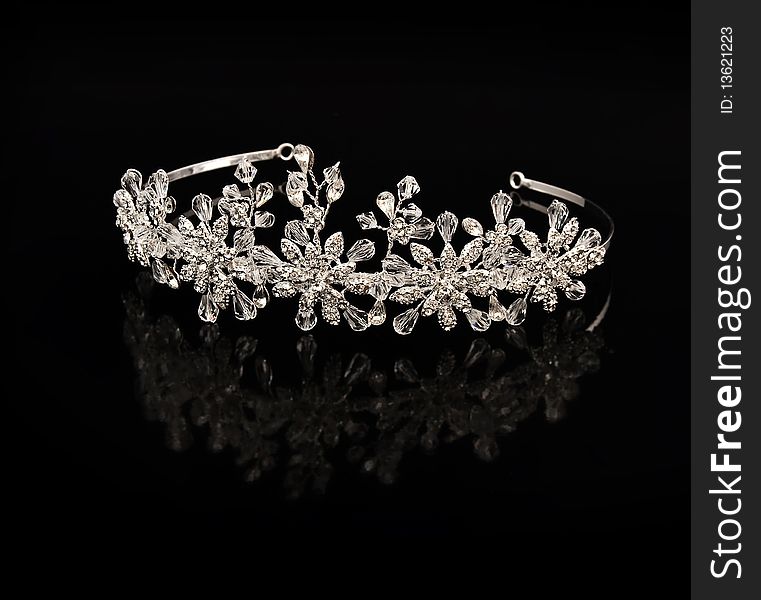 Diamond diadem on a black background